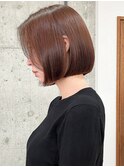 美シルエットの切りっぱなしボブ　髪質改善カラー　岐阜美容室