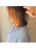 #インナーカラー　#オレンジ　#ハイライト