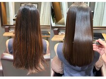 髪質改善カラーで傷みを補修しながら、ねじれやうねりの改善も♪