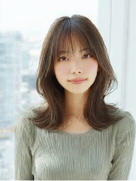 ダル 渋谷/表参道(DAL.) 顔周りカットハッシュカットダークブラウンワンホンレイヤー韓国