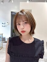 リブランド 銀座(REBRAND) シースルー小顔ショートウルフ耳掛けベージュカラー
