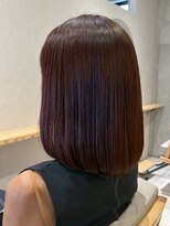 キリ 逗子(kiri)&nbsp;逗子葉山ワンレンボブ赤髪チェリーレッドブラウン秋冬カラーM346