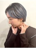 『真通知弘』透明感ブルー×ハンサムショートボブ