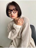 【天神 今泉 大名】ミニボブ　シースルーバング　カシスベージュ