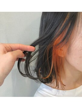 ヘアサロンガリカアオヤマ(hair salon Gallica aoyama) ☆iria catalog☆  【ダークカラー×インナーオレンジ】