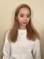 ネロ ヘアサロン ネイビー 渋谷(NERO HAIRSALON NAVY)&nbsp;【赤津美奈】ロング　前髪なし　ベージュ　ブリーチ