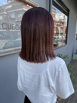 キュオンシア(CUEON. ciea) 切りっぱなしカット×ピンクブラウン