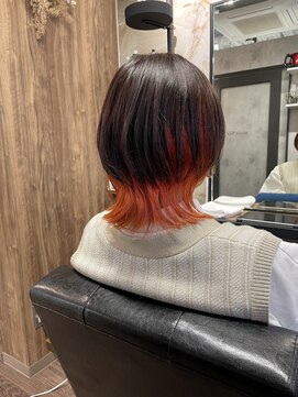 ラル(Lull) 【ウルフヘア×インナーレッドカラー】ケアブリーチ/個室美容室