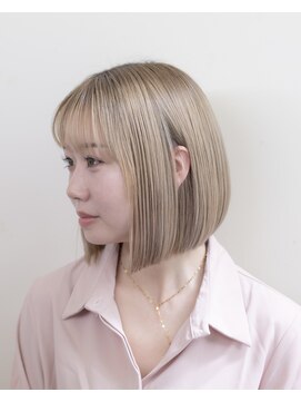 ルプラ ガーデン(le-pla garden) ベージュボブ#ダブルカラー＃切りっぱなしボブ＃ケアブリーチ