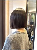 ボブ/切りっぱなしボブ/暗髪/トリートメント/顔まわりカット