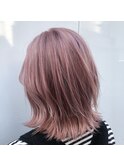 ピンクベージュ/ダブルカラー/ケアブリーチ/髪質改善/下北沢