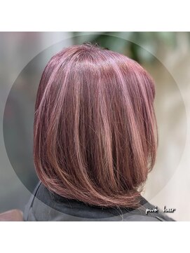 ピヴォヘアー(pivo hair) ハイライト ピンクベージュ ダブルカラー