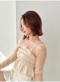 前髪長めボブ/かきあげバング/切りっぱなしボブ外ハネ