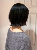 切りっぱなしボブ×ナチュラルブラック