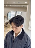 七三分け×mixニュアンスパーマ
