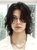 梅田メンズボブメンズパーマニュアンスパーマセンターパート