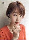 前髪あり可愛い丸みショート