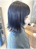 【松本咲花】切りっぱなし外ハネボブ　ブルーブラック　10代20代