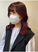 インナーカラーイヤリングカラーブリーチ髪質改善トリートメント