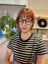アットラップレーヴ(attrape-reve) 大人可愛いブリーチカラーミニボブ×オレンジ上田直哉