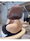 ワインレッド ボブスタイル