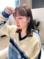 アム(amu)&nbsp;地毛風縮毛矯正/ブリーチストレート/インナーカラー/オリーブ