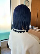 リアン 大森店(Rian) ネイビーブルー切りっぱなしボブ