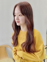 ヘアー アイス 御器所本店(HAIR ICI) 大人可愛いブリーチなし暖色カラーくせ毛風巻き