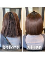 グロス(gloss)&nbsp;【箕面豊中池田】髪質改善縮毛矯正ビフォーアフター