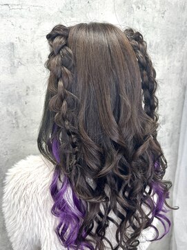 ラカシェット(la-cachette) 推し活にぴったり！編みのハーフツイン