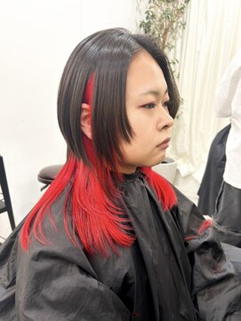 ノブレス(NOBLESSE) インナーカラー×ロングウルフ