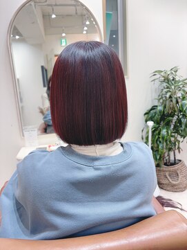 アオ 横浜(a-o) ボブ×チェリーレッド