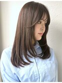 髪質改善ミディアムレイヤーダークアッシュブリーチなしp北浦和