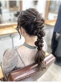 ヘアアレンジ/ポニーテールアレンジ/編み下ろしヘア/恵比寿