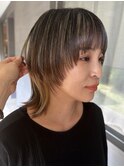 マッシュウルフ×インナーカラー