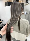 ハイライト白髪ぼかしハイライトバレイヤージュインナーカラー