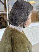 透明感/グレーベージュ/斜めバング