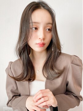 レア 表参道(L'ea) 黒髪クラゲヘアーオリーブグレー小顔ココアベージュ