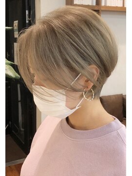 ネックス 表参道本店(nex) 魅力倍増カールセミディショートヘア姫カットダークアッシュ白髪