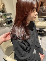 ノラギンザユー(NORA GINZA/U)&nbsp;レイヤーカット顔まわりカットブリーチなしレッドブラウン