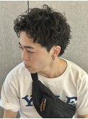 スパイキーショートツイストスパイラルパーマ波巻きパーマ眉毛