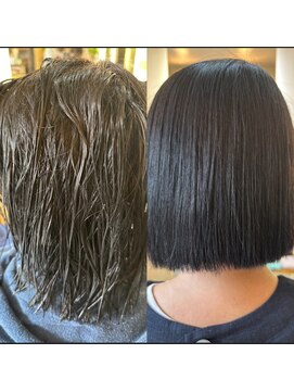 クライブ ヘアー 千葉中央店(CRiB hair) ヘナで染めていても出来る縮毛矯正（エアーストレート）