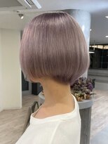 ハイトーンボブミルクティーベージュピンクベージュダブルカラー