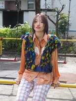 リブロ 三軒茶屋(LIBRO) ヘアカラーグレージュアンブレラカラーショートボブ 50代