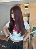 アオ(ao.)&nbsp;ブリーチなしピンクレイヤー顔周り韓国前髪あり20代