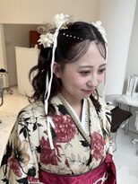 ハイブ 金沢(Hive)&nbsp;成人式卒業式ヘアセットヘアアレンジピンクブラウン