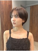 シースルーバングのマッシュショート白金目黒