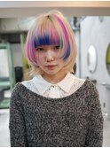 原宿/ウルフカット レイヤー デザインカラー ルーツカラー 