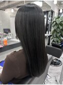 レイヤーカット顔まわりストレートロングレイヤー