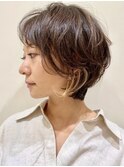 ショートボブ/インナーカラー/ウルフ/癖毛くせ毛/大人レイヤー